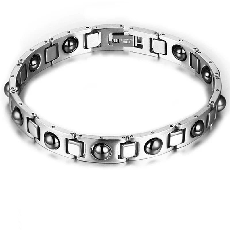 Магнитный браслет из гематита нержавеющей стали мужские браслеты для здоровья