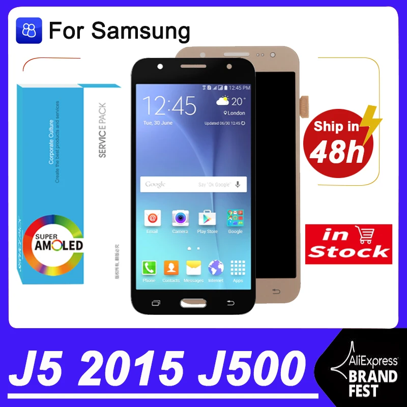 100% Оригинальный AMOLED 5 0 ''дисплей для Samsung Galaxy J5 2015 J500 J500F Full LCD сенсорный экран