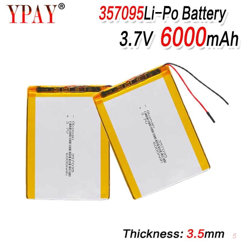 357095 3 7 V 6000mah (полимерная литий ионная батарея) батарея для планшетного ПК дюймов MP3