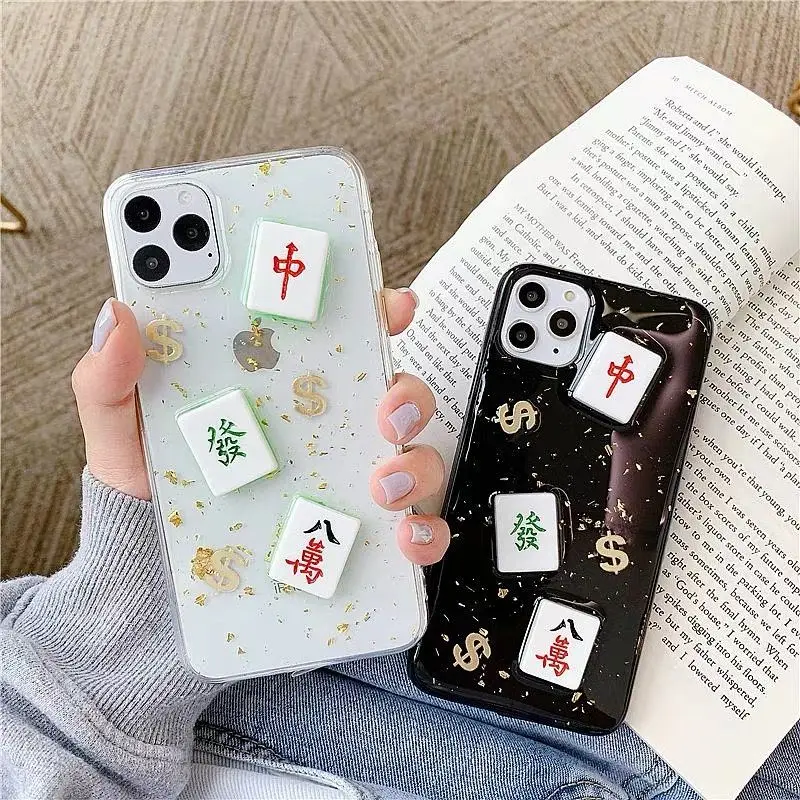 

Creative mahjong Silica gel soft Mobile phone Case For iphone XR X XS Max 6 6S 7 8 Plus 11Pro Fashion Cell Phone Case NEW