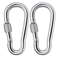 304 stainless steel m8 multifunctional spring snap carabiner quick link lock ring hook for hammock climbing camping safety hook