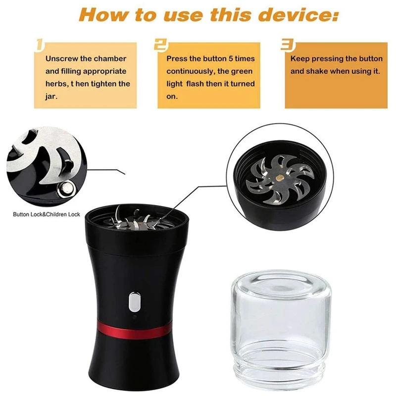 Electric Herb Grinder Dried Spice Fine With Pollen Catcher Smart Control Rolling | Дом и сад