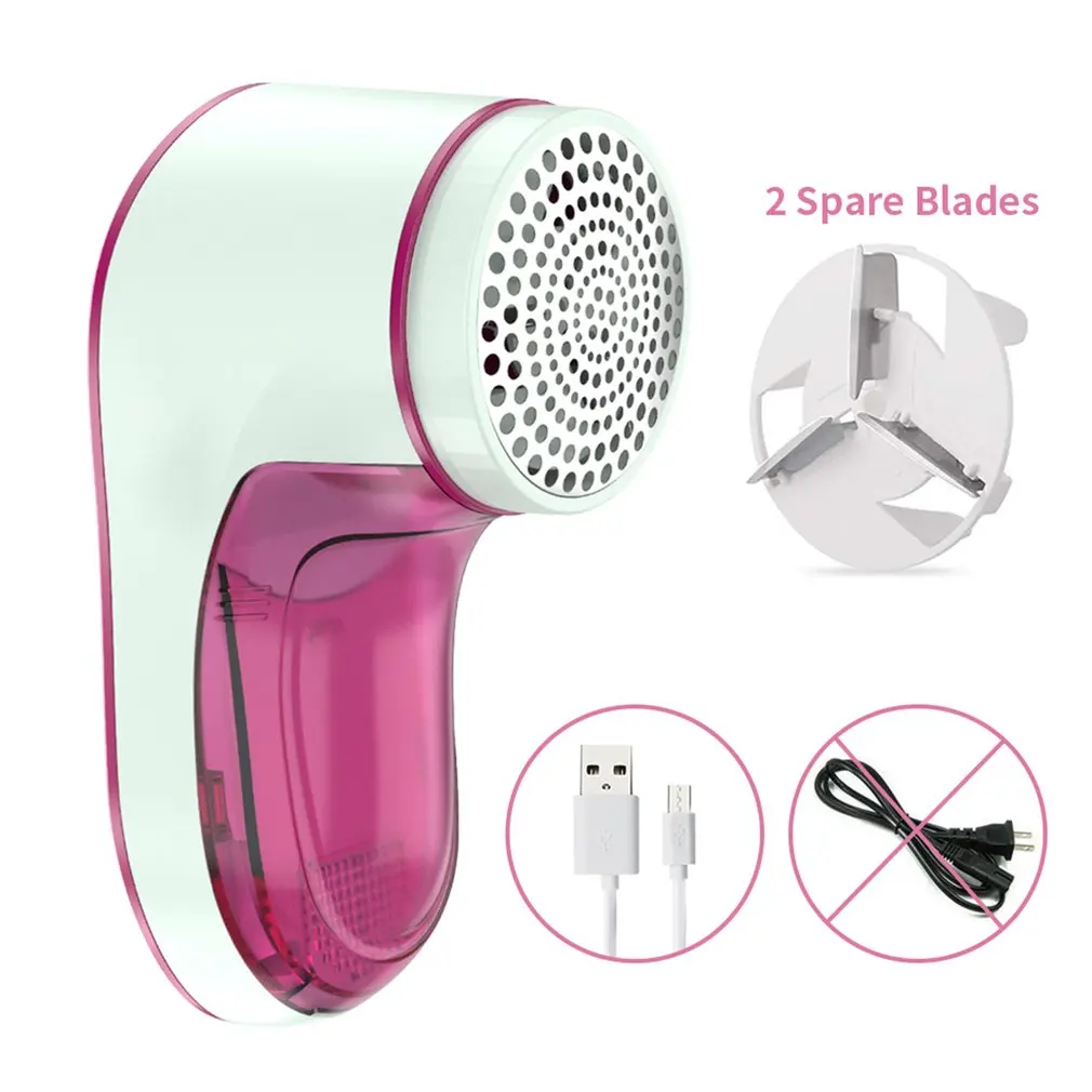 

Electric Lint Remover With 2 Spare Blades USB Rechargeable Fabric Clothes Shaver Clothing Sweater Shaver Defuzzer Trimmer