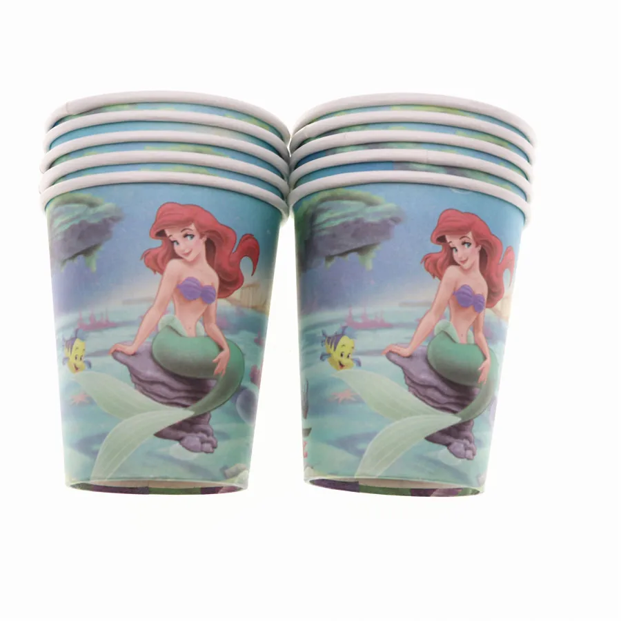 Маленькая Русалочка Ариэль тема девочка детский день рождения украшение тарелка