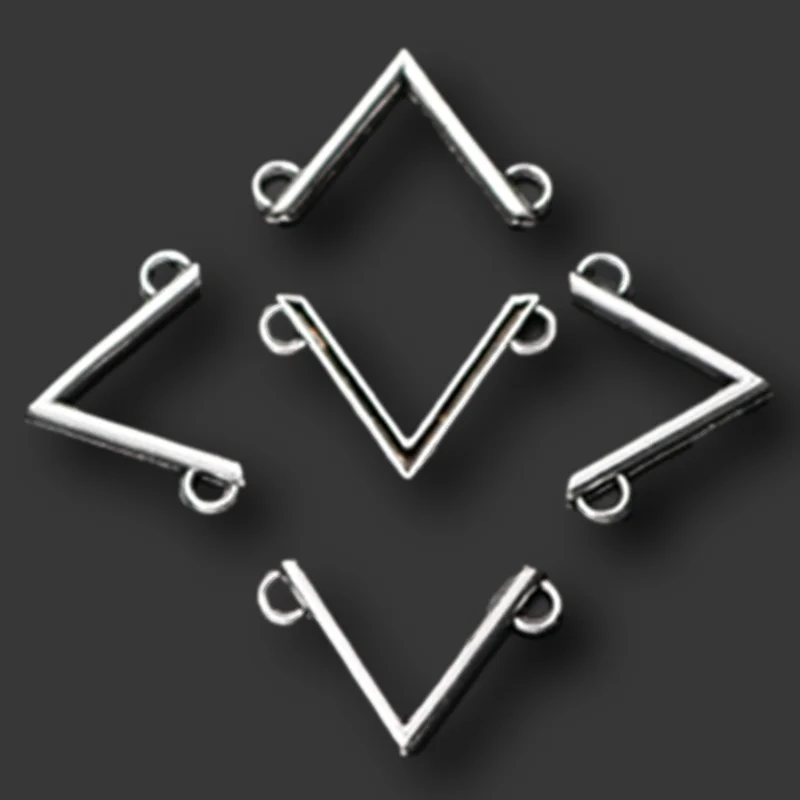 

20pcs Silver Plated *V* Geometric Shape Connectors Retro Bracelet Metal Accessories DIY Charms For Jewelry Crafts Making A1025