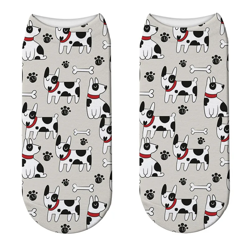 New Design Cartoon Dogs 3D Print Socks For Women Casual Novelty Funny Unisex Cute Low Cut Ankle Breathable Lady Calcetines | Женская