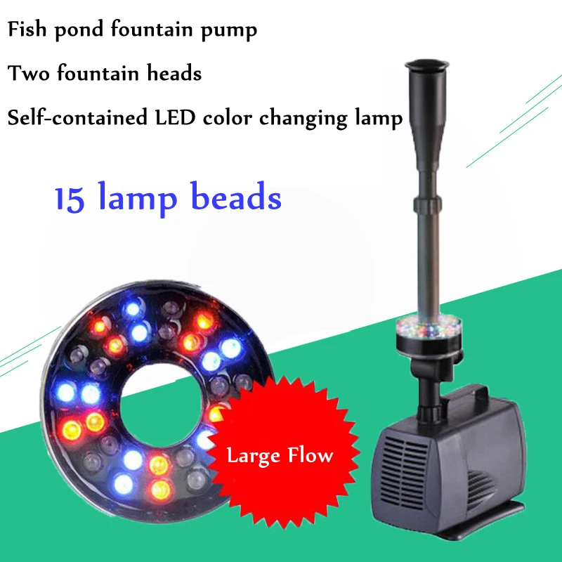 

40w 3000l/h Aquarium Fish Pond Led Submersible Water Pump Garden Fountain Pump With Led Color Changing Fountain 220V