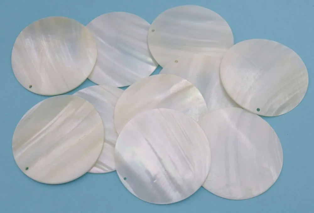 

10pcs 60mm round coin shell natural white mother of pearl jewelry making