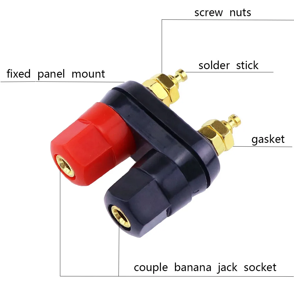 Штекерами типа &quotбанан&quot пара терминалы красные черные разъем уселитель для