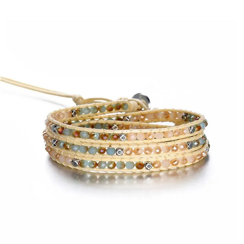 Богемные красочные бусины плетеная подвеска браслет для женщин этнический