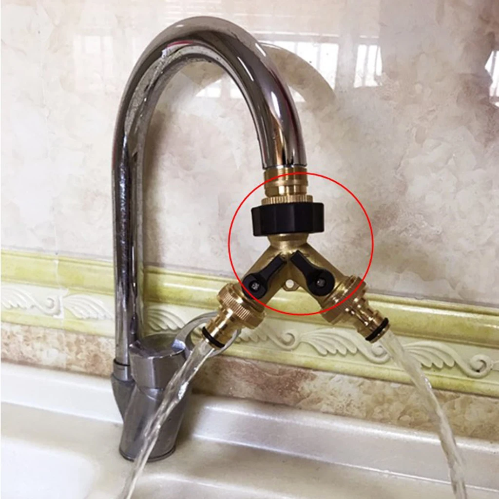 Heavy Duty Brass Garden 3/4 Hose Connectors Tap Splitter (2 Way) Y Shape Valve| New and Improved Design | Автомобили и мотоциклы