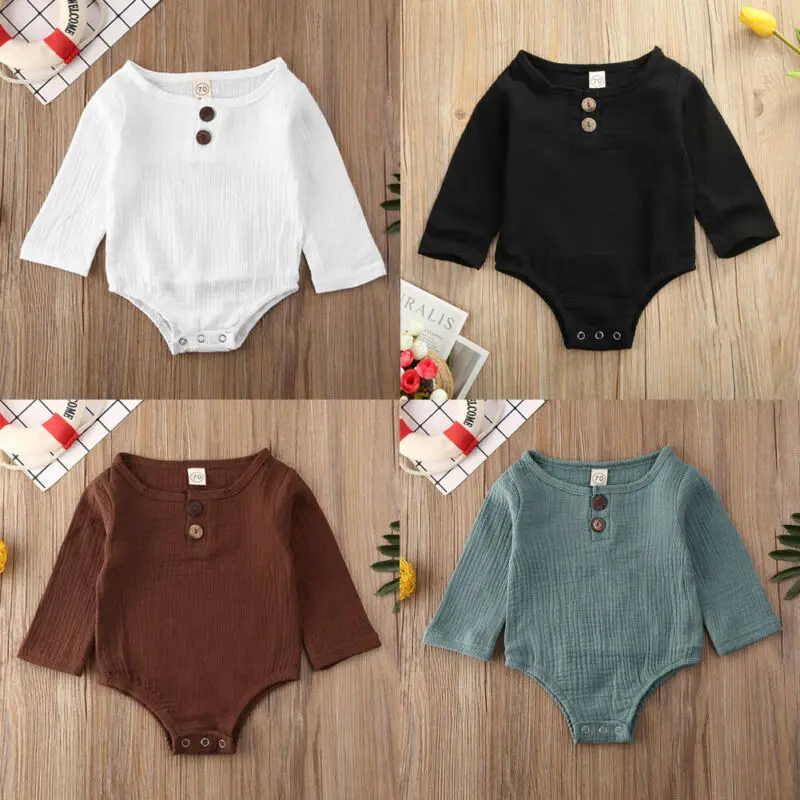 Милые Боди для маленьких детей Модный комбинезон с пуговицами мальчиков и