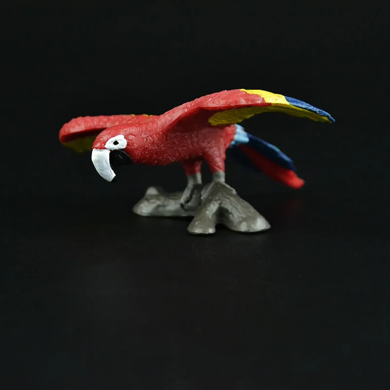Scarlet Macaw Оригинальная натуральная дикая джунгли, ферма, животное, птица, серия, леопард, кошка, пантера, ягуар, Коллекционная модель, детская игрушка, подарок для детей - Цвет: Scarlet Macaw