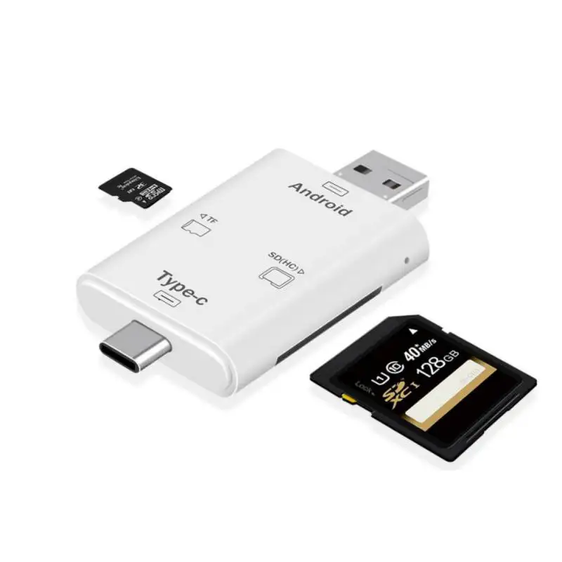 Считыватель карт type C 3 в 1 Многофункциональный Micro USB USB2.0 адаптер TF/SD OTG считыватель