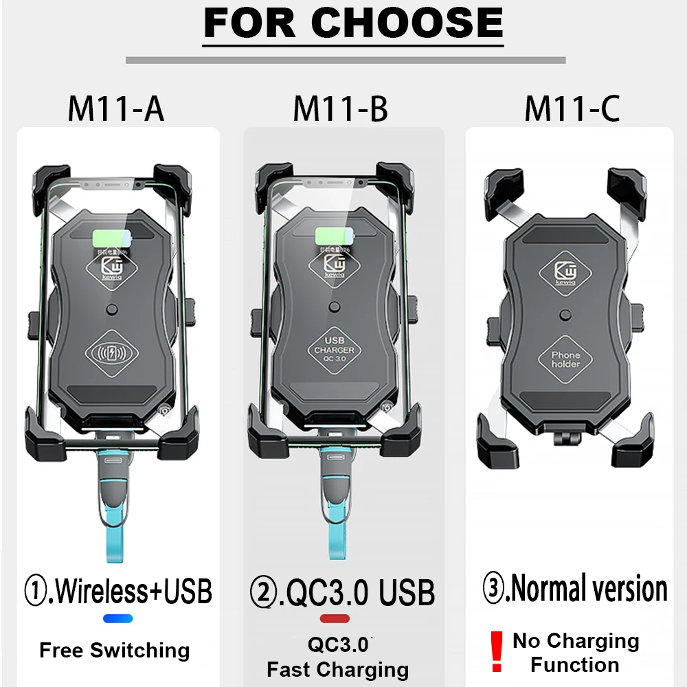 

Motorbike Motorcycle Handlebar Mobile Phone Holder Wireless Charger USB Charging For Iphone Motorcycle Cellphone Holder Tablet