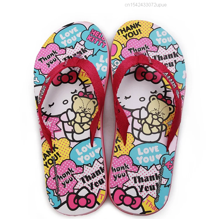 Женские шлепанцы Sanrio Kawaii Y2k розовые Hello Kitty уличные сланцы дамские мюли женская