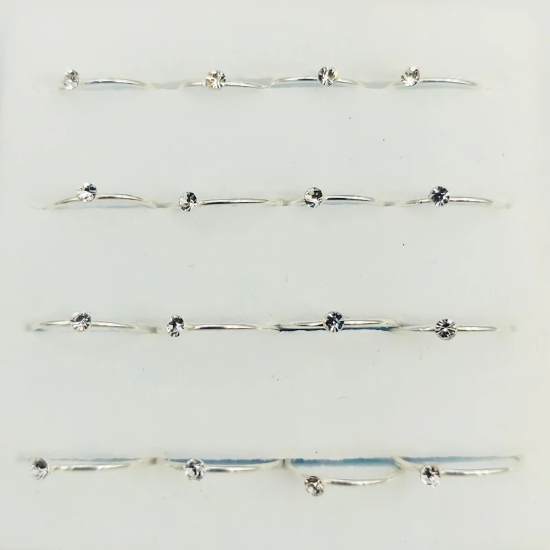 Кольцо в нос из серебра 925 пробы с кристаллом кольцо-гвоздик бриллиантом