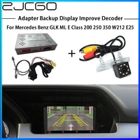 zjcgo hd reversing rear camera for mercedes benz glk ml e class 200 250 350 e25 interface adapter backup display improve decoder