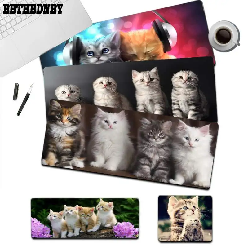 

BBTHBDNBY Cute White Grey Cat Animal In Stocked Laptop Gaming Mice Mousepad Size for mouse pad Keyboard Deak Mat for Cs Go LOL