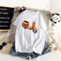 women t shirt graphic print electric car short sleeve lady female outdoor aesthetic white tees for girls casual fashion top tees