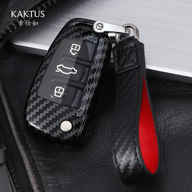 

Fit for Audi Folding Key Case A3q3q2l Old A6 Key Case with Carbon Fiber Pattern