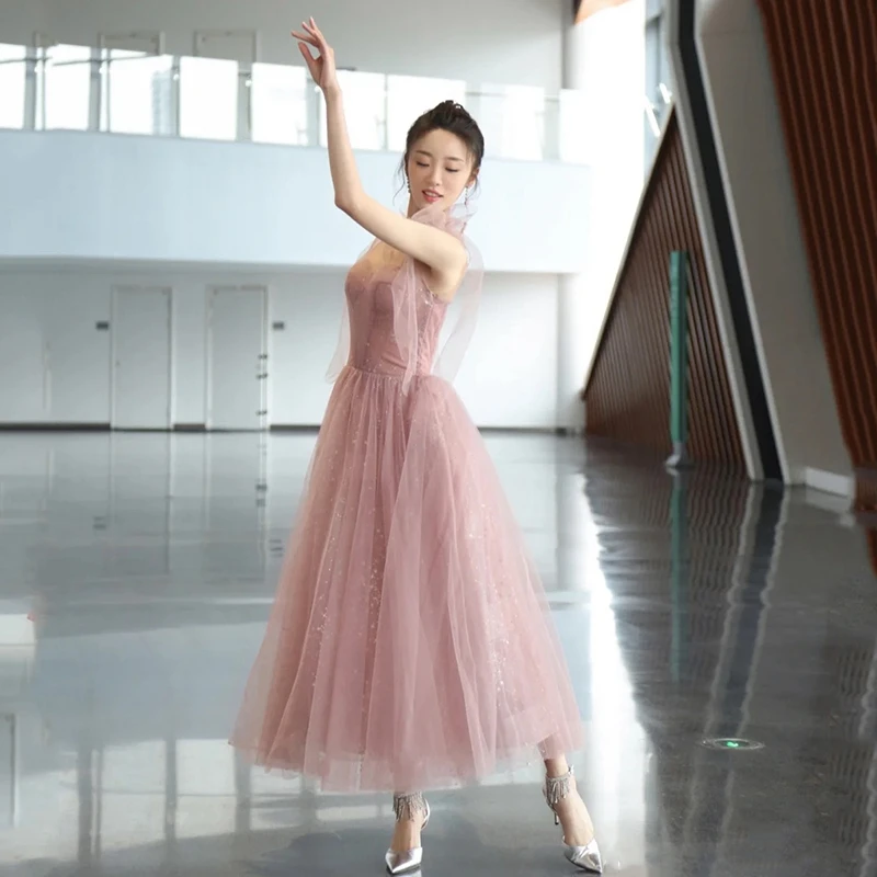 

New dress little evening dresses female temperament show thin engagement party dress to wear at ordinary times