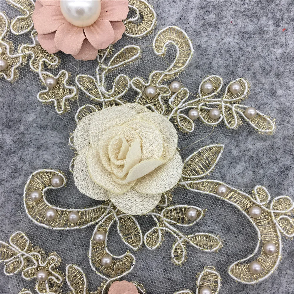 Стиль 3D цветок кружевной воротник DIY Вышивка аппликация декольте швейная ткань украшения одежды аксессуары Скрапбукинг