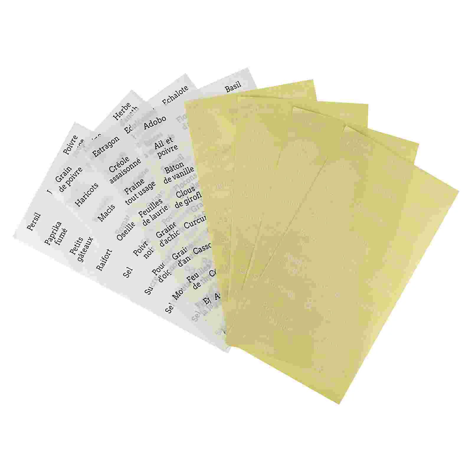 

1 Set 208pcs French Spice Name Label Sticker Ingredients Labels for Decor