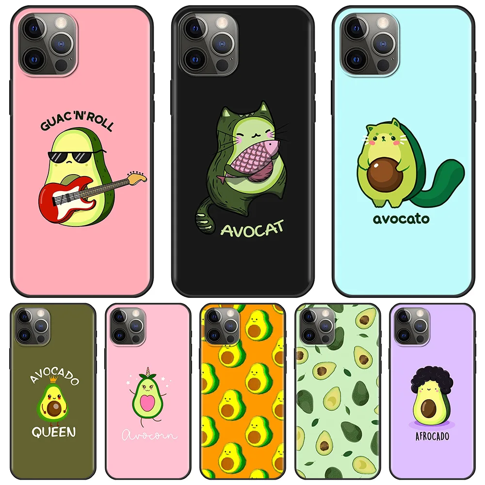 

Cute Avocado Phone Case For iPhone 11 12 Pro Max Mini XS XR Cover For iPhone X XS 7 8 5 6 Plus SE 2020 Shell Funda