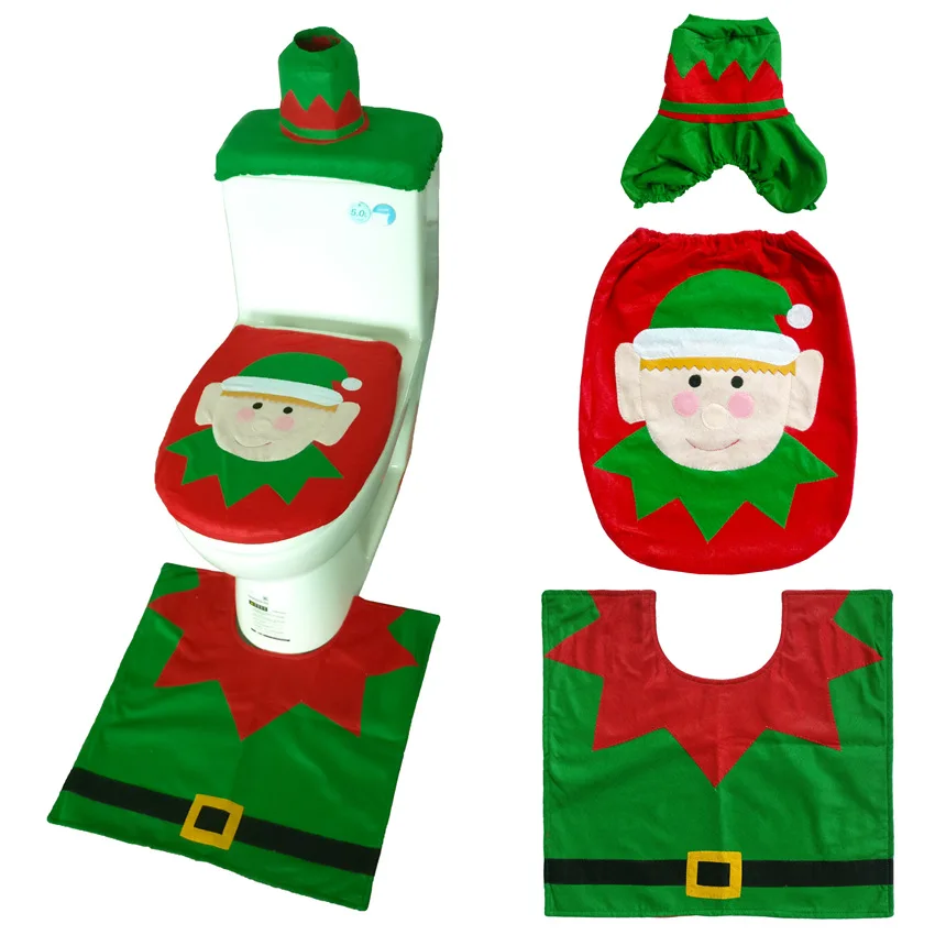 Noel Navidad 2019 чехол для унитаза Санта Клаус Natal набор ванной комнаты контурный ковер