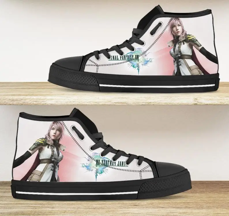

Final Fantasy XIII shoes. Final Fantasy high tops, Mens Womens Designer Leisure Sneakers Men Casual Canvas Shoes Off White