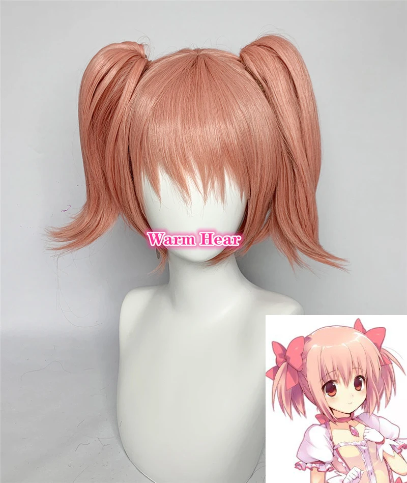 

Puella Magi Madoka Magica Kaname Madoka Clip Ponytail Cosplay Wig Heat Resistant Hair Cosplay Wigs + a wig cap