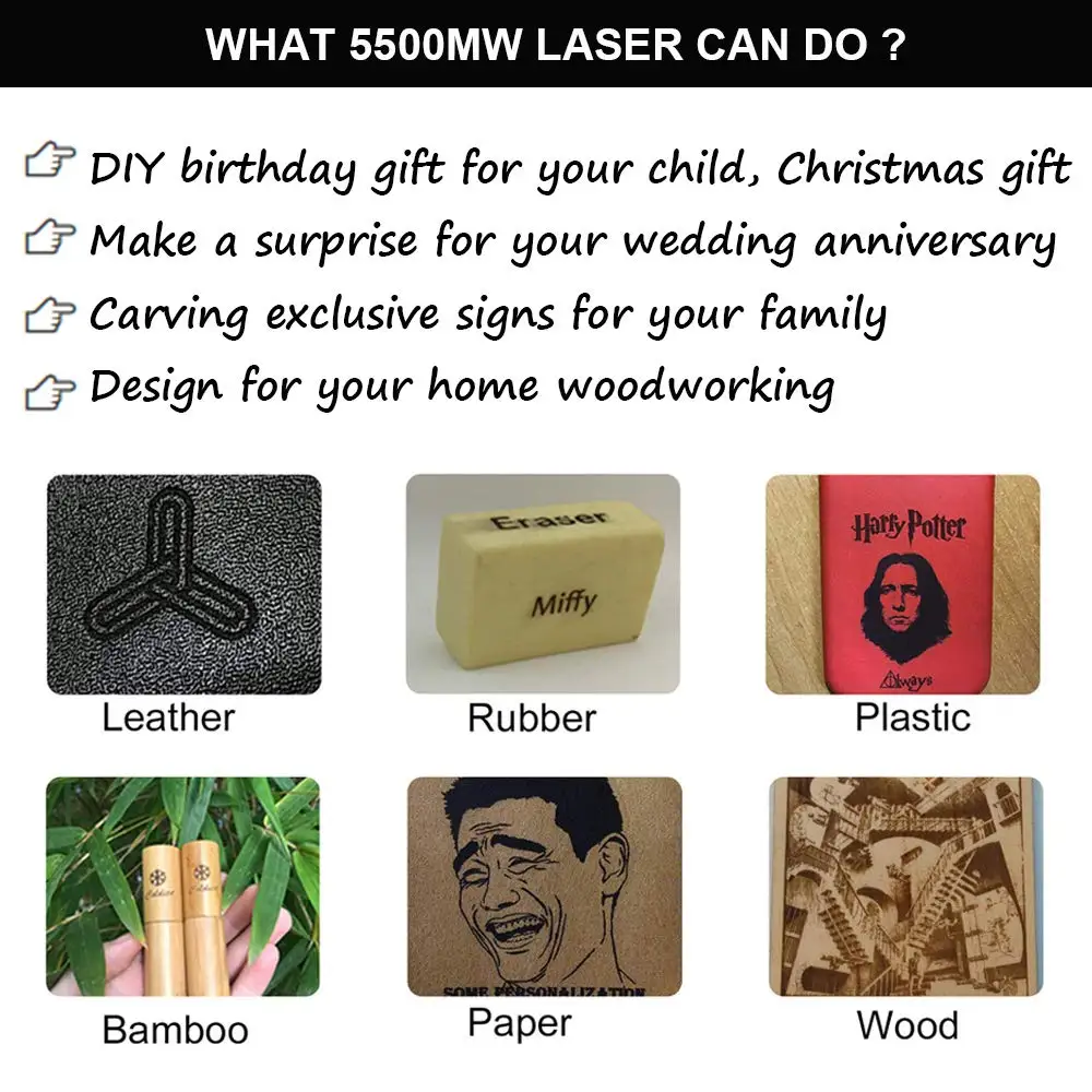 Лазерный модуль 5500 МВт 5 нм Синяя лазерная головка набор для лазерной гравировки