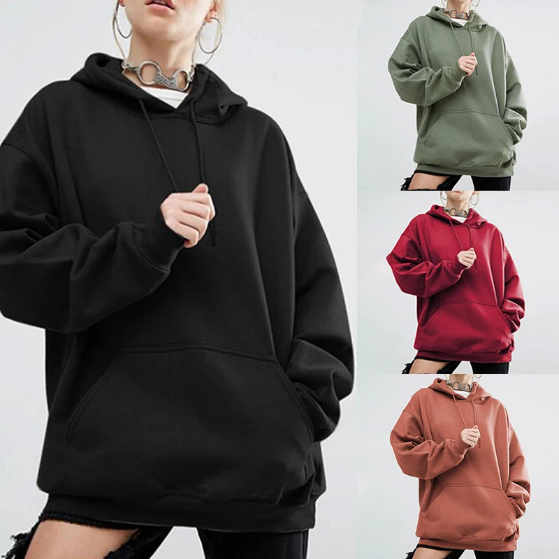 

Oversized Pullover Batwing Hoodie Women Streetwear Large Size Sweatshirt 5xl Polerones 2021 Loose Solid Color Hoodie Punk Style