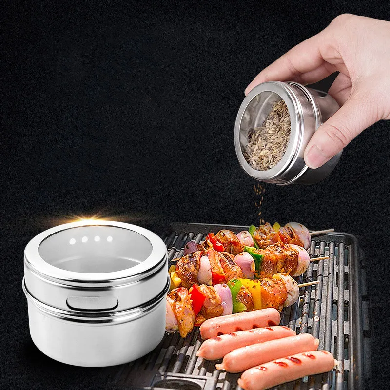 Банки для специй из нержавеющей стали с магнитными отверстиями|Шейкеры и перца| |