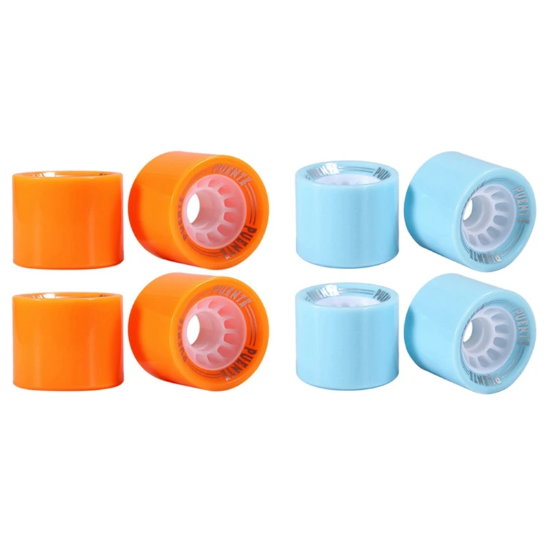 PUENTE 8Pcs Skateboard Wheels 70X51mm PU Skateboard Wheels Longboard Wheels Dancing Board Wheel ,Blue & Orange