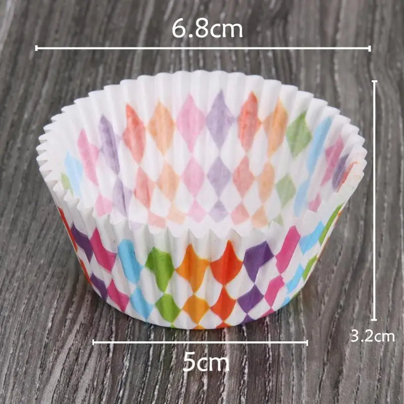 100 шт. Радужный Цвет Кекс Лайнер бумажная формочка форма для выпечки формы для маффинов форма для торта маленькая коробка для пирожных чашки лоток для декорирования инструменты