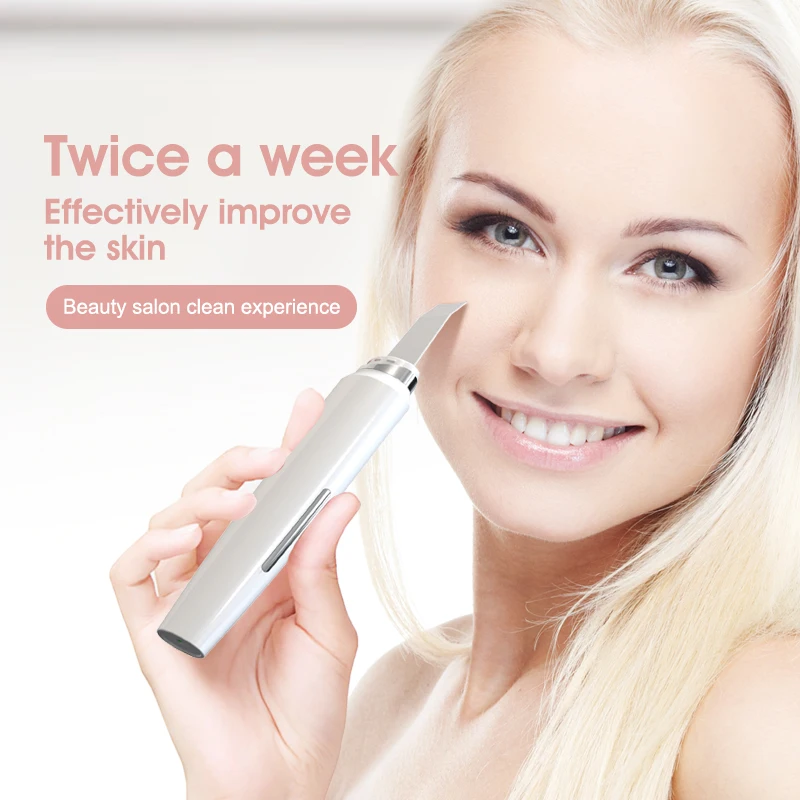 

Skin Scrubber Face Spatula Blackhead Remover Ultrasonic Pore Cleaner with 3 modes Comedones Extractor for Facial Tool