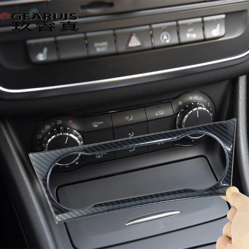

Auto accessories Carbon fiber Air Conditioning Outlet control Covers Stickers Trim For Mercedes Benz A GLA CLA Class X156 C117
