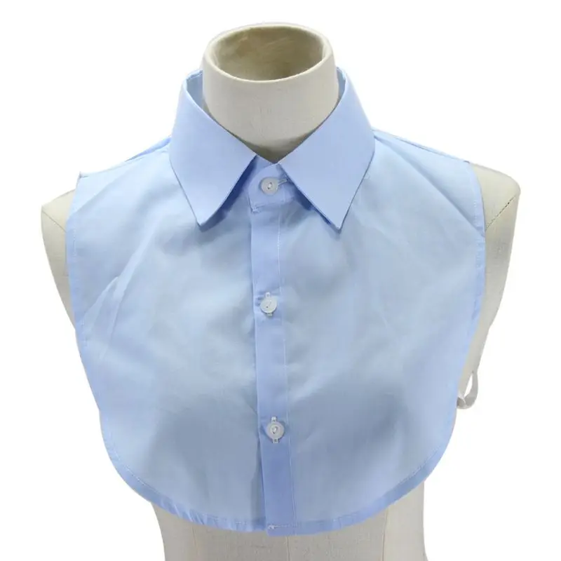 

Unisex Lapel Pointed Fake Collar Half-Shirt Detachable Adjustable Necklace Choker with Buttons Clothing Decoration