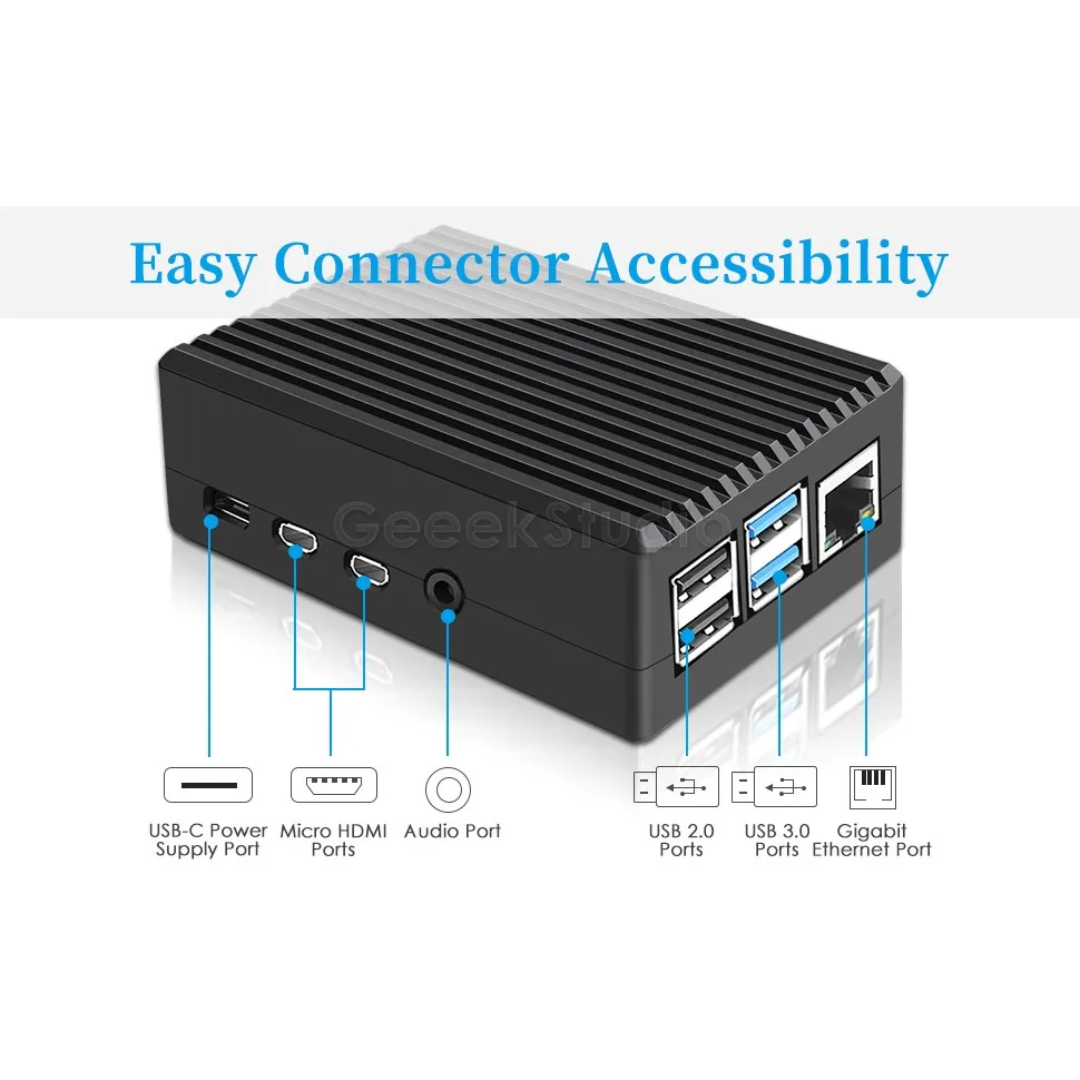 Черный/темно серый металлический чехол Корпус Корпуса с радиаторами термолента