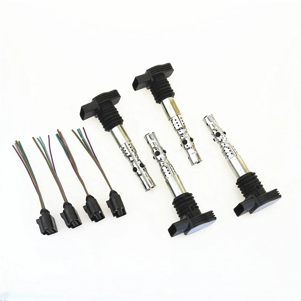 RWSYPL 4 комплекта двигателя 1 8 T катушка зажигания сопла и штепсельные кабели для