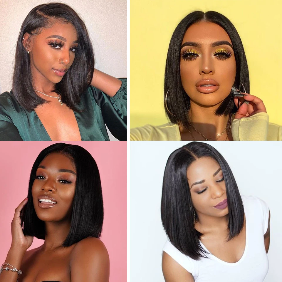 Бразильский парик BeQueen на сетке 4x4 Боб спереди парики из человеческих волос