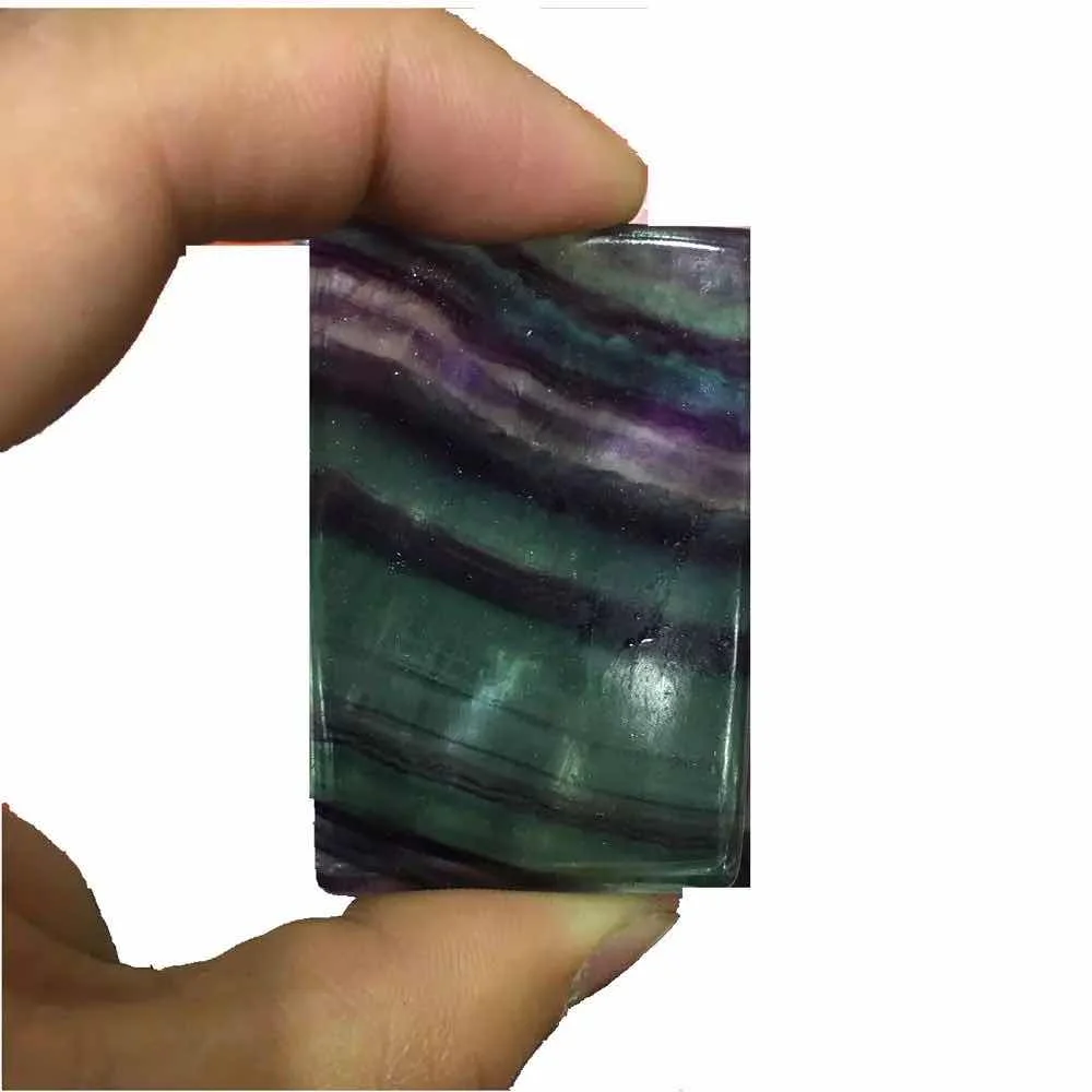 

MOKAGY Natural Rectangle Fuorite Quartz Stone Slice Crystal Cube 2 Inch 1pc