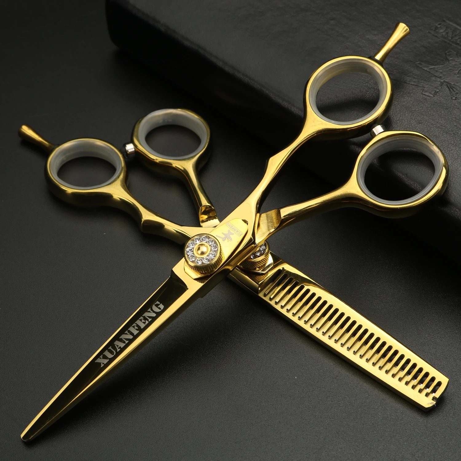 

4.5" 5.5 inch Professional Hairdressers Hair Scissors set Japan 440C Barber Big Cutting Scissors Thinning Shears kit Hair trimmi