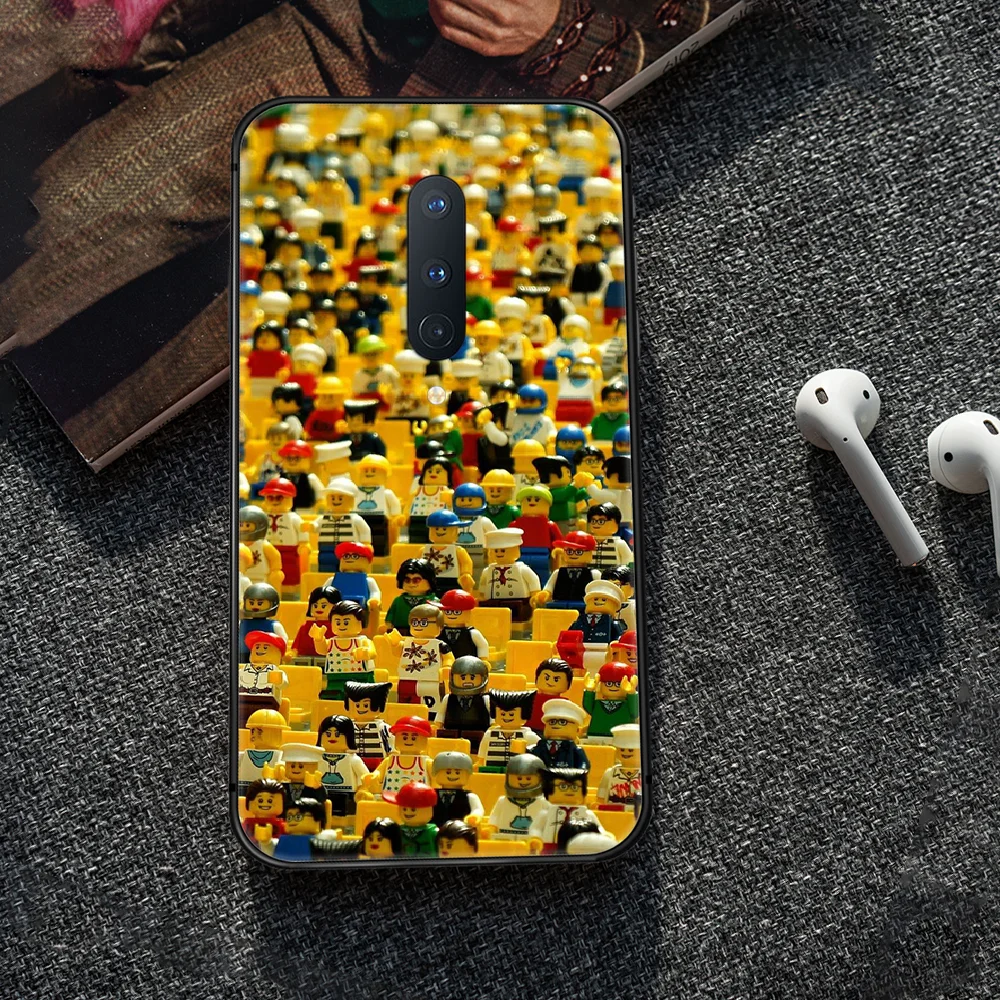 

LEGOs Phone Case Cover Hull For 1+ Oneplus 5T 6 6T 7 7T 8 8T Pro black Cell Pretty Shell Tpu Cover Fashion Bumper Trend Coque