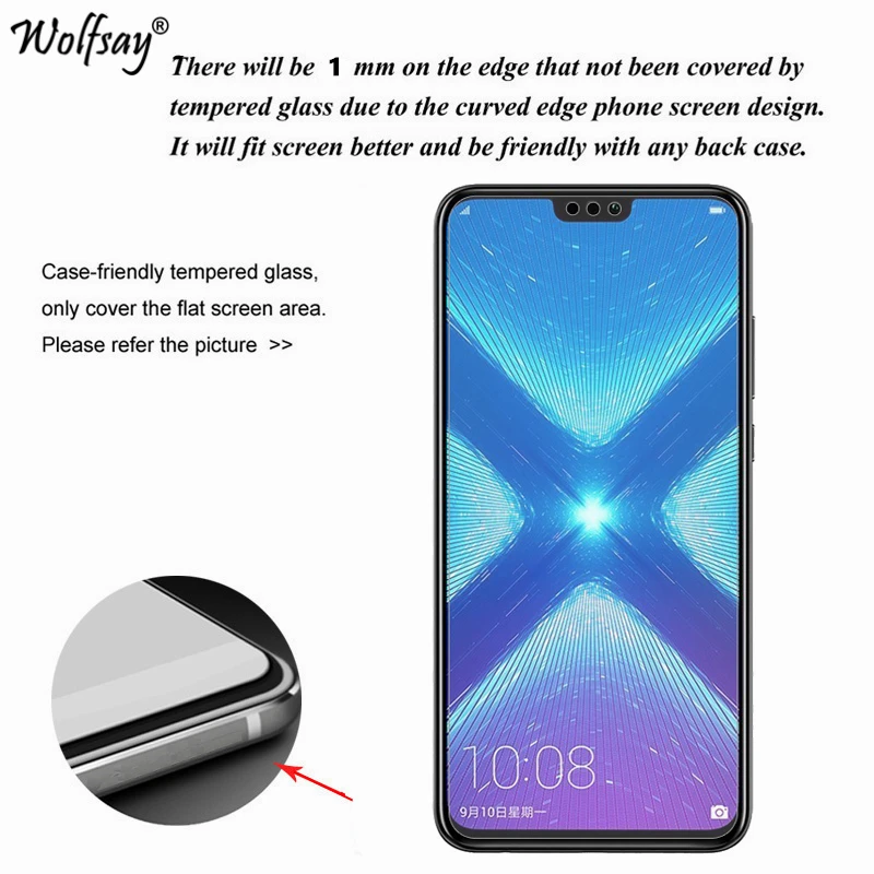 2 шт., Защитное стекло для экрана huawei Honor 8, закаленное стекло для huawei Honor 8X 9X, стекло для телефона Honor 8X 9X, защитная пленка