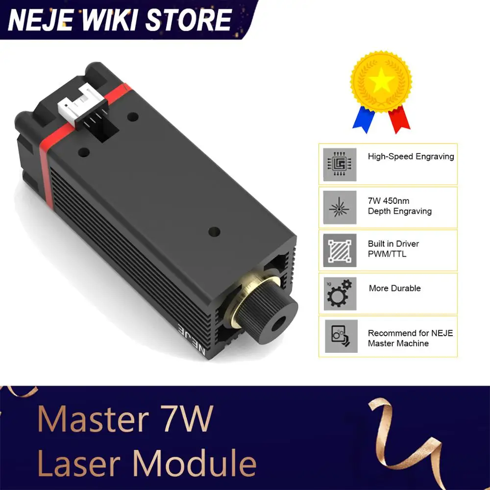 Модуль лазерной трубки NEJE 7 Вт 12 в TTL/PWM оксид алюминия для гравировки металла