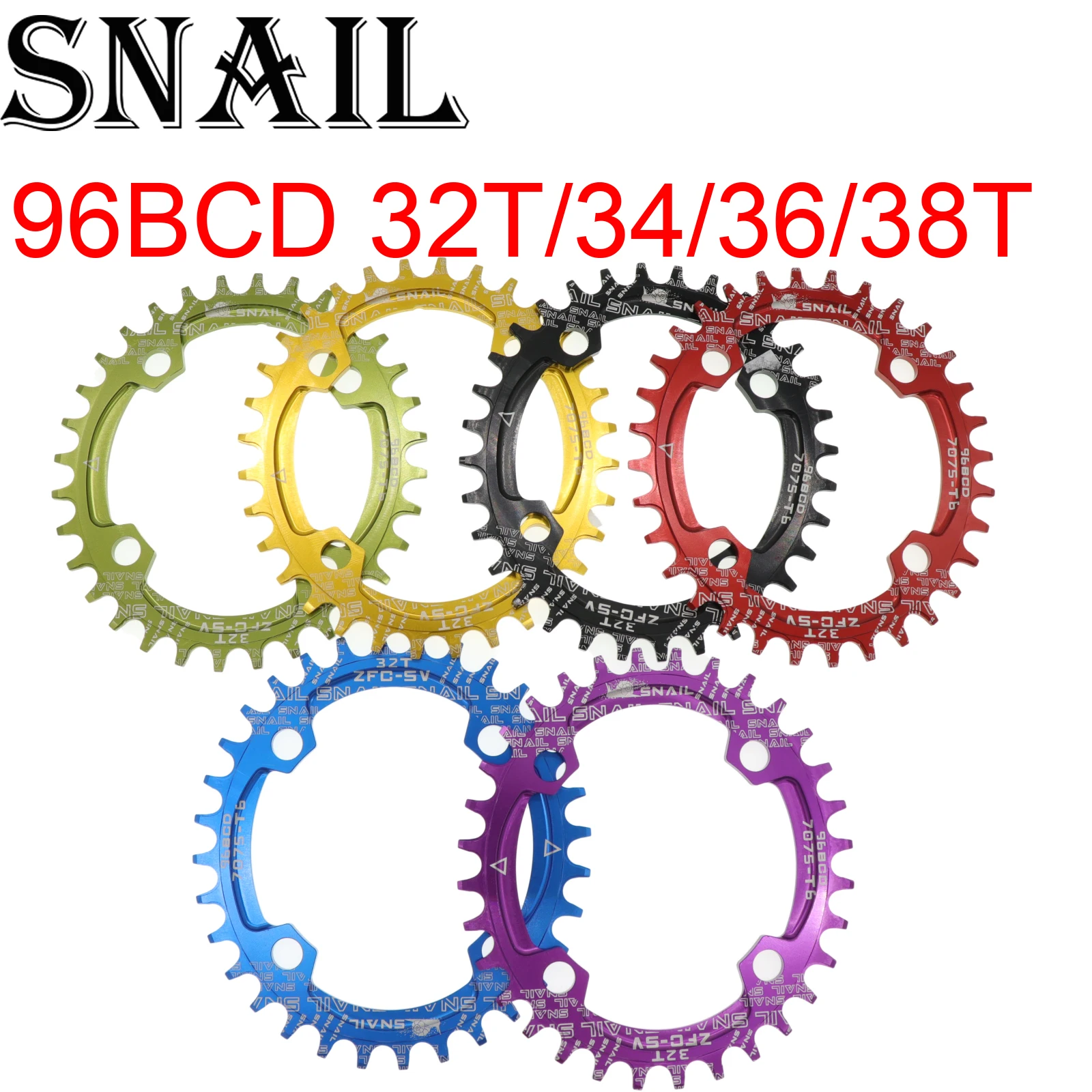Улитка овальная Звездочка 96 BCD для shimano 32 34 36T 38t зуб однозубная пластина Звездочка MTB горный велосипед 96BCD цепь кольцо