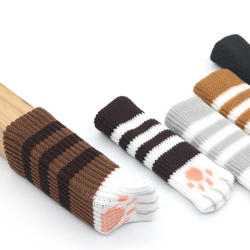 Cute cat 16 piece chair leg table foot socks floor protector flower knot cover home decoration | Мебель